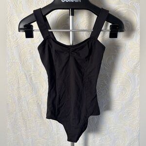 Capezio Black Front Bunched Bodysuit